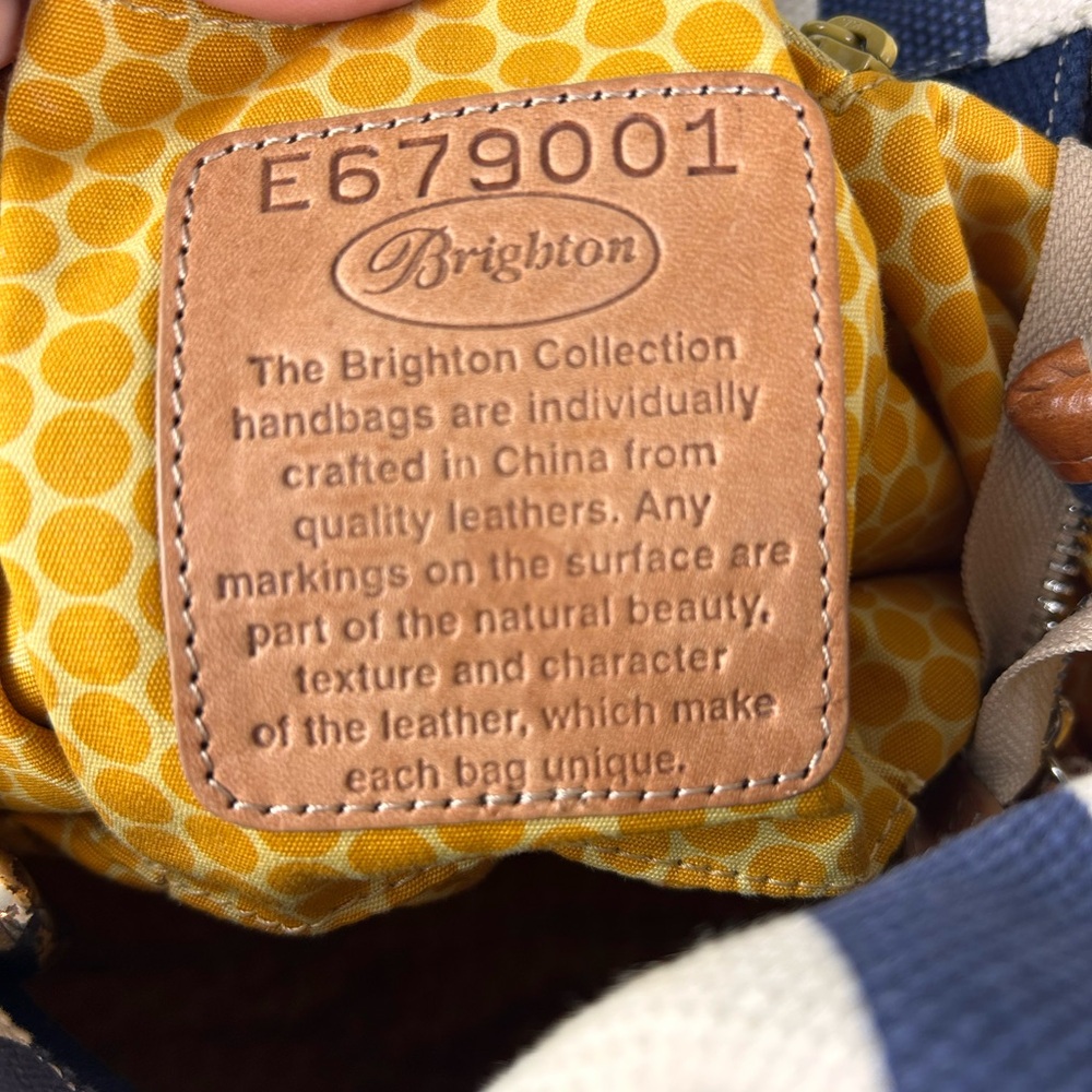 Brighton Marina canvas tote bag Nautical Striped Tote Bag with charms - Picture 8 of 11